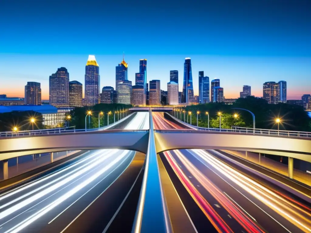 Fomentando el aprendizaje STEM con puentes urbanos futuristas iluminados por LED en la ciudad