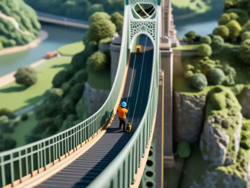 Un artista 3D esculpe con precisión el Puente Colgante de Clifton en una representación digital