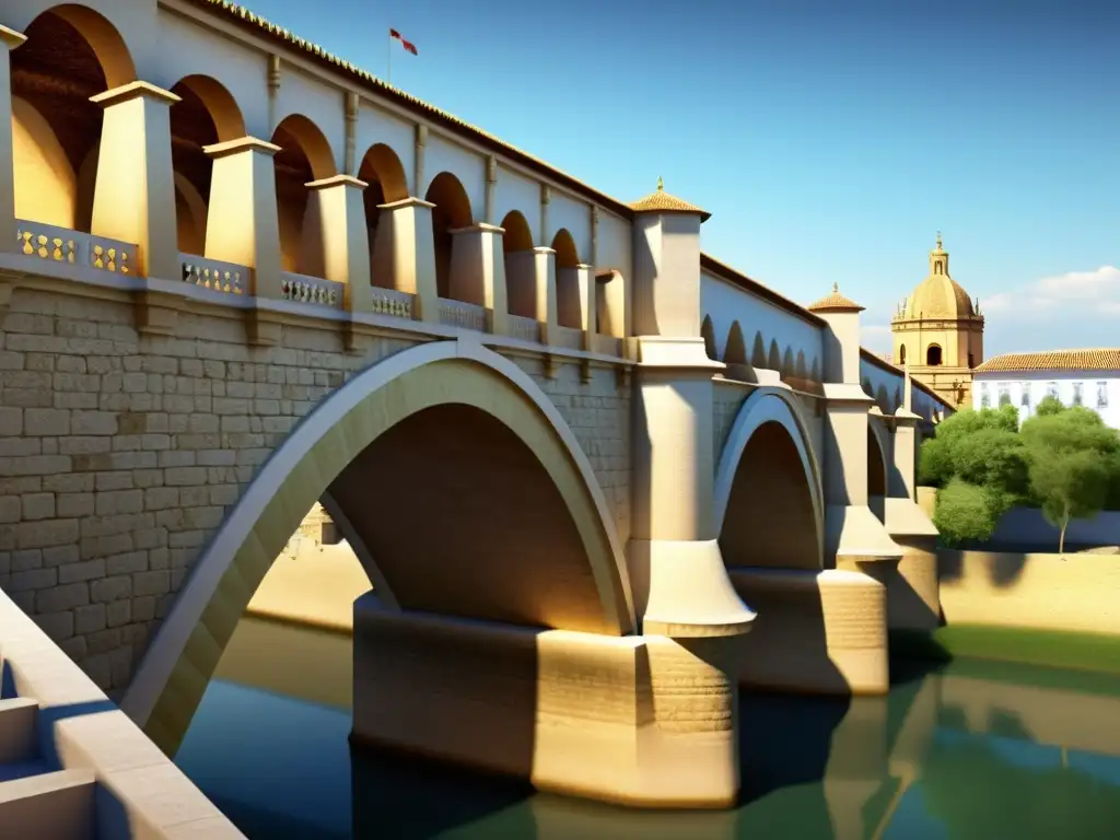 Artista detalladamente trabaja en la visualización 3D del Puente Romano de Córdoba, destacando la fusión de diseño antiguo y tecnología moderna