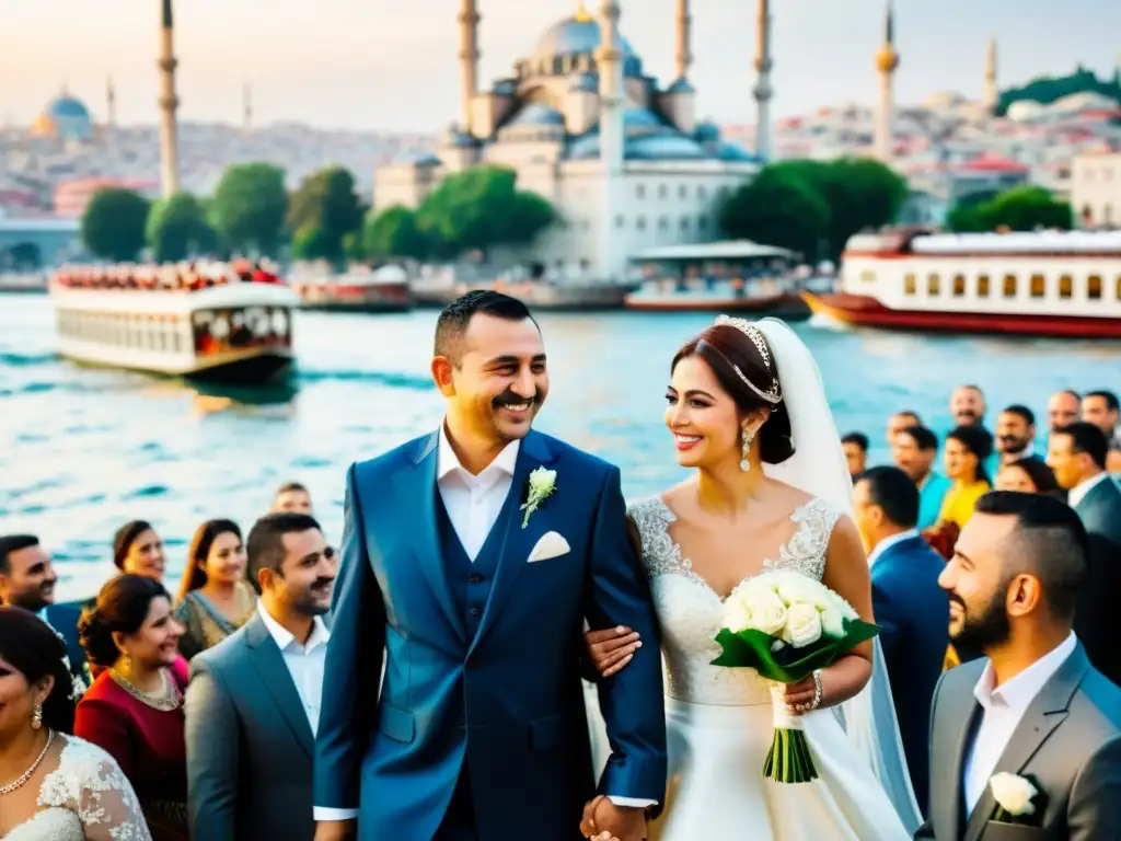 Boda multicultural en el Puente Galata de Estambul: una representación visual impactante de bodas internacionales