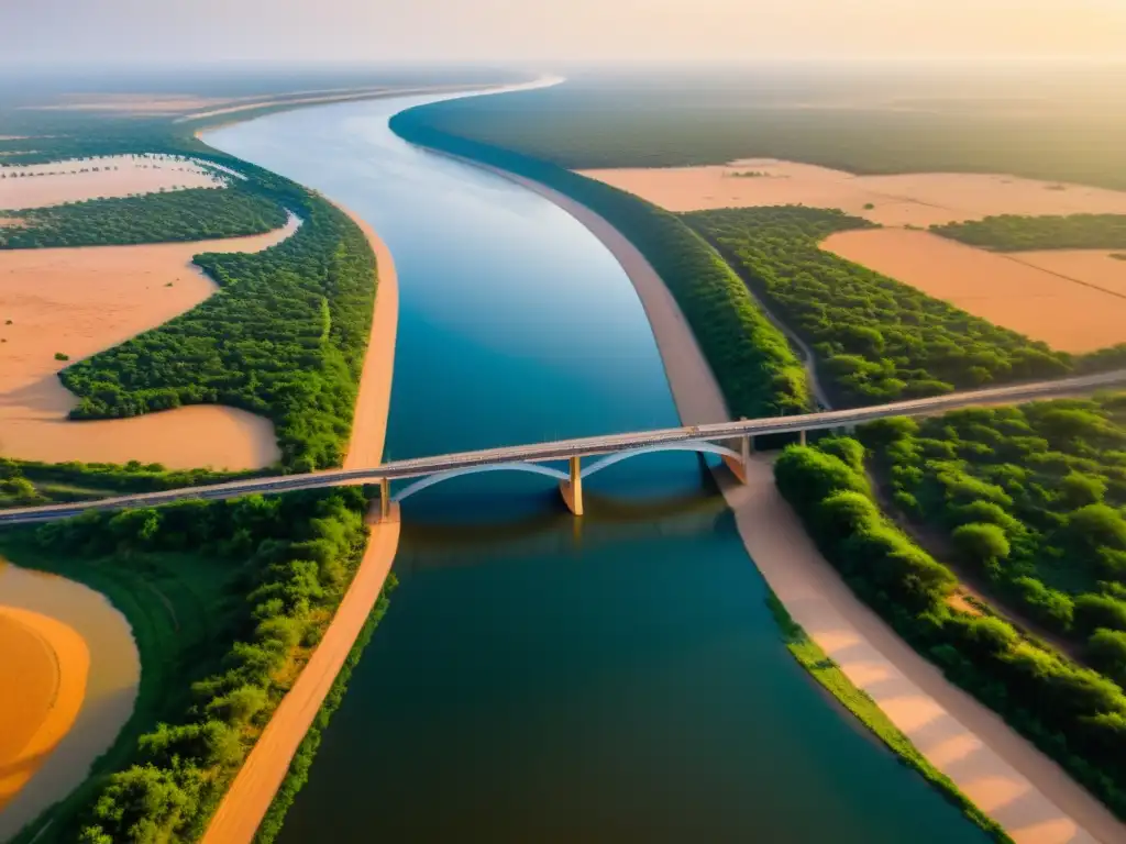 Desafío de las aguas: Puente Bani se extiende sobre el majestuoso río, destacando la belleza natural de Burkina Faso