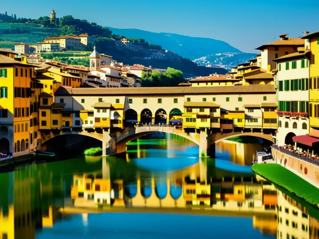 Detallada estructura 3D de Ponte Vecchio, resaltando su diseño único, elementos históricos y moderna ingeniería