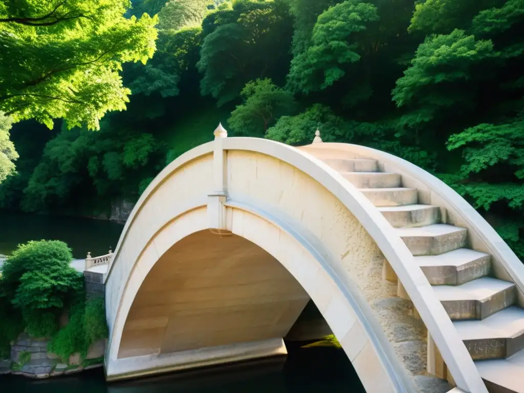 Detalle arquitectónico de un puente histórico, resaltando su grandiosidad y belleza