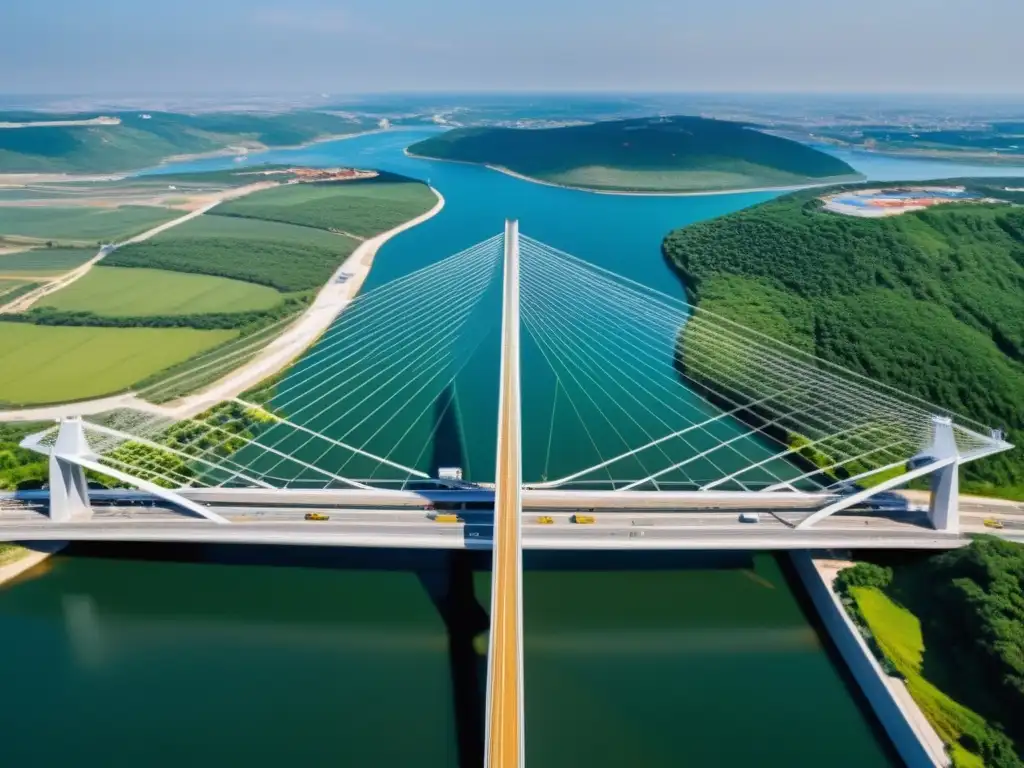 Detalle de construcción de puente moderno con PRFV, resaltando su resistencia y durabilidad