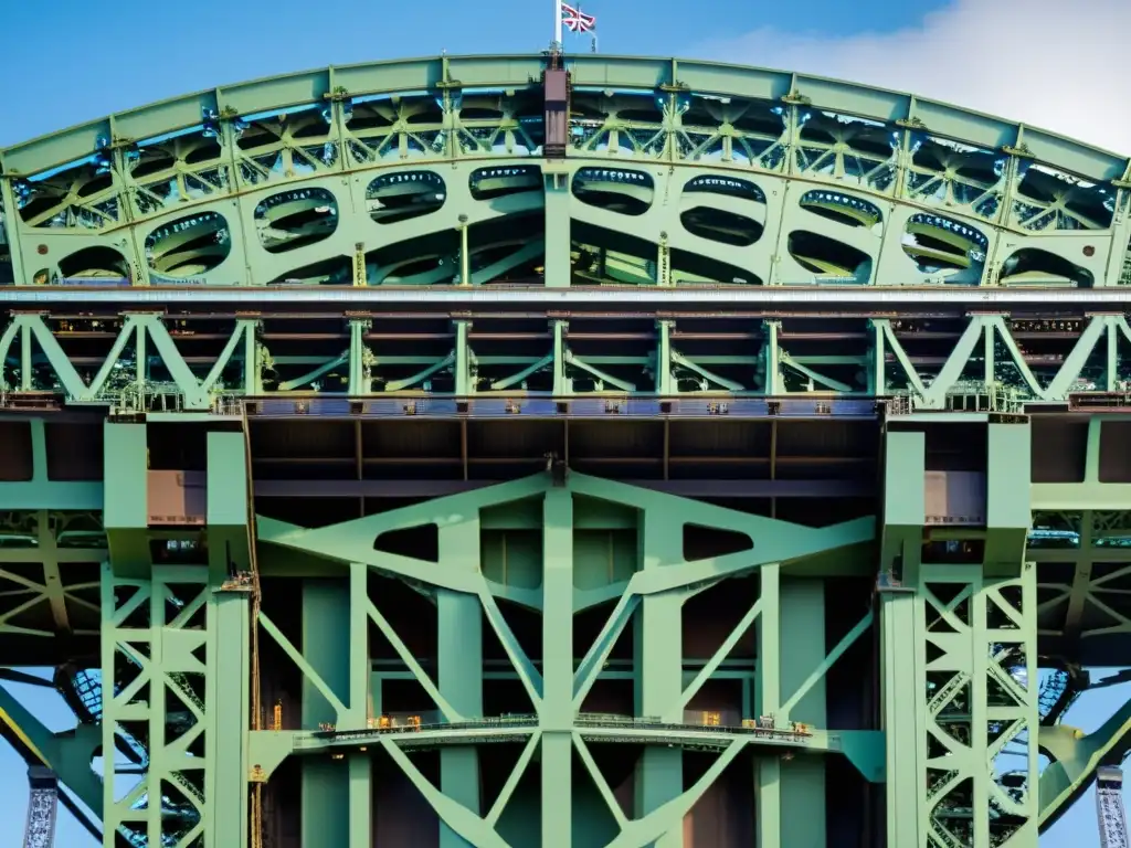 Detalle impresionante de la ingeniería antisísmica del Puente Bahía Sídney, resaltando su fuerza y precisión estructural