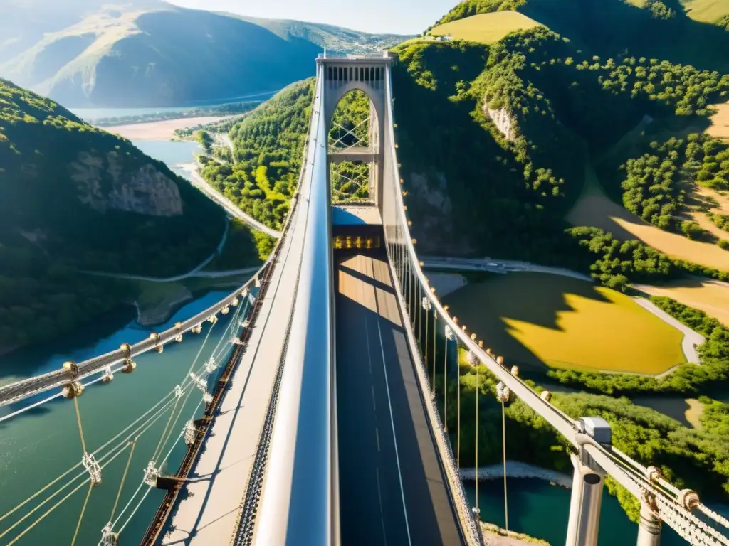 Detalle impresionante de un puente en realidad aumentada, mostrando su majestuosidad y belleza natural