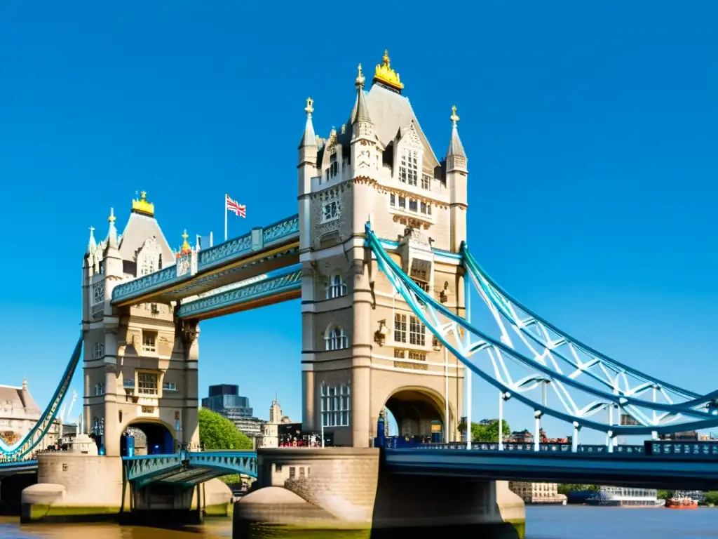 Detalle impresionante del Puente de la Torre de Londres, símbolo icónico de la ciudad