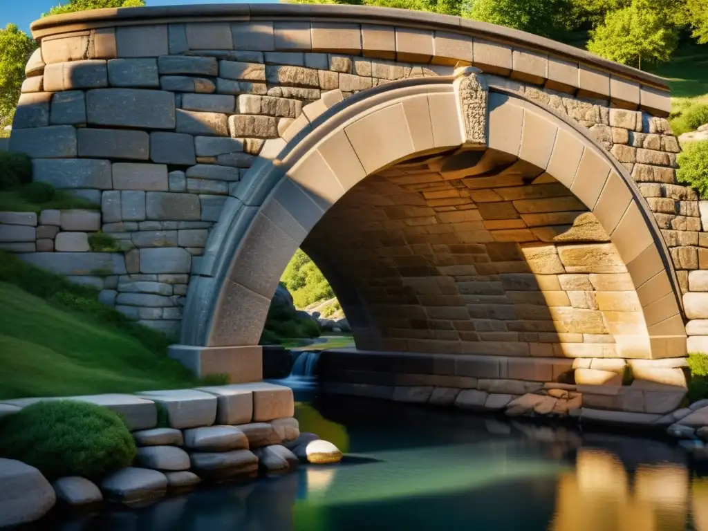 Detalle de puente de piedra con técnicas modernas de construcción, resaltando su belleza atemporal y durabilidad