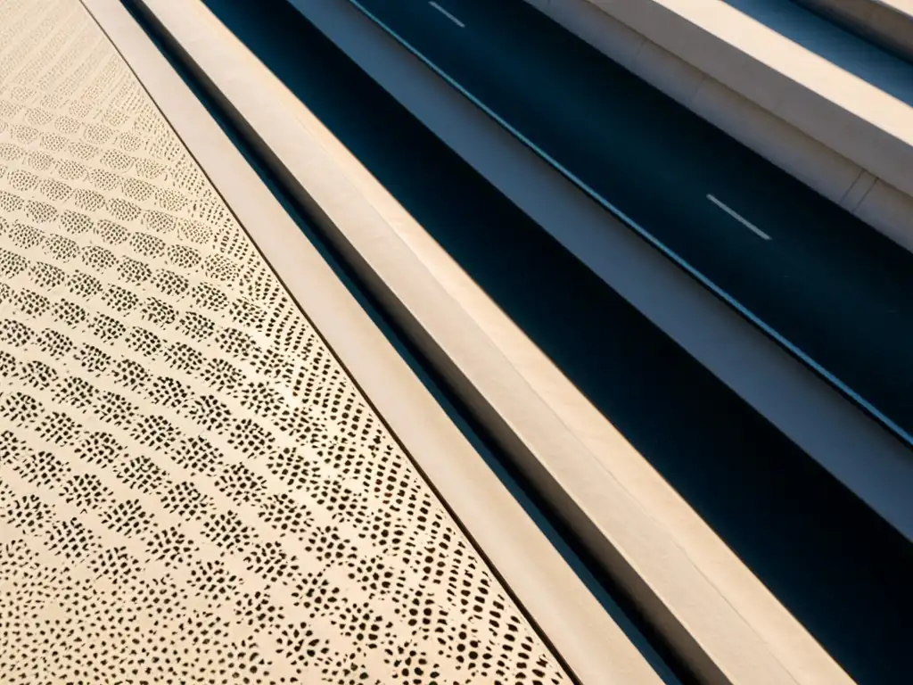 Detalle de textura de hormigón de alta resistencia en construcción de puentes, evocando modernidad e innovación