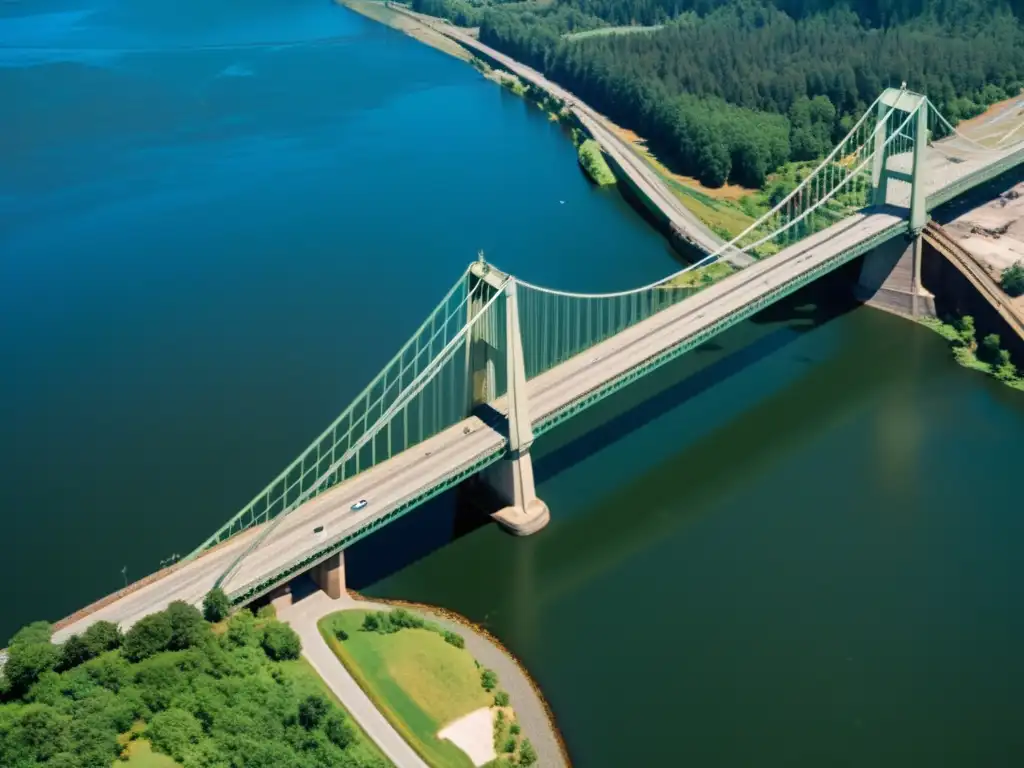 Detalle ultrarrealista del colapso del Puente de Tacoma Narrows, capturando la fuerza de la naturaleza y lecciones de ingeniería aprendidas