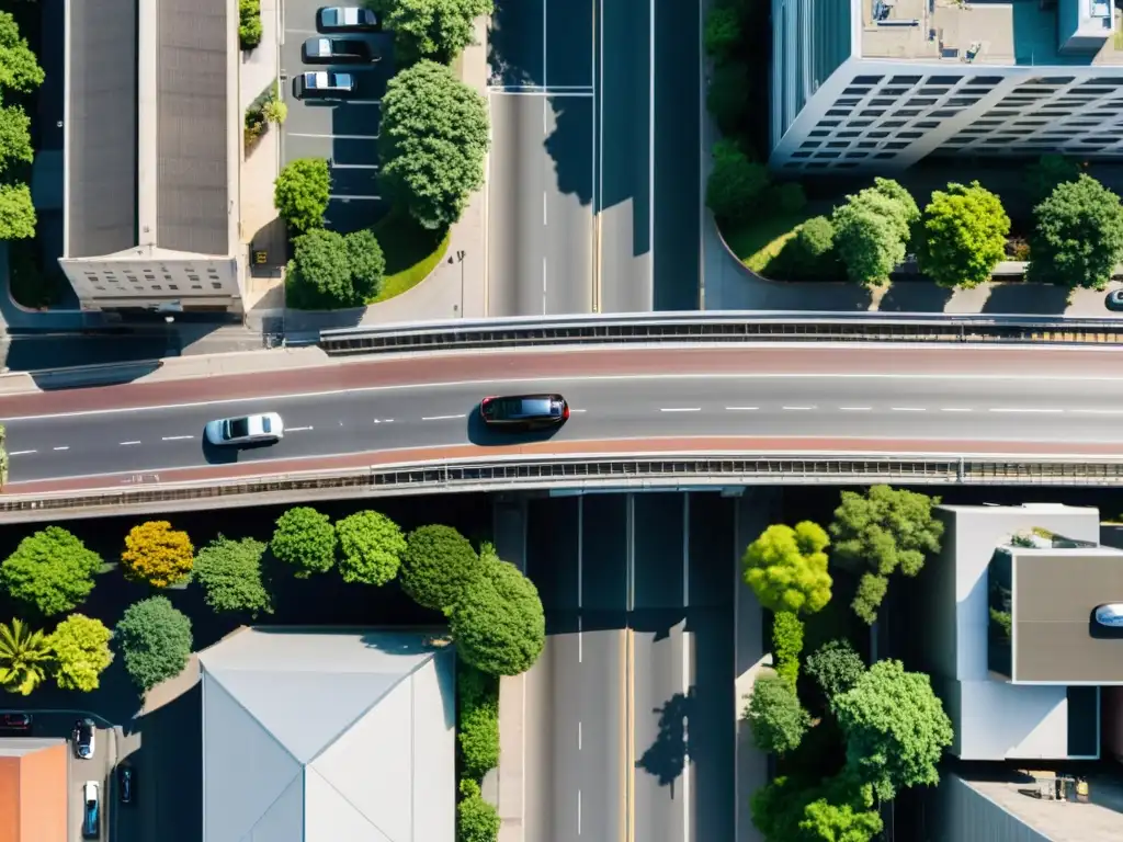 Diferencias impacto ambiental puentes: contraste entre puente vehicular congestionado y puente peatonal con vegetación y diseño ecoamigable