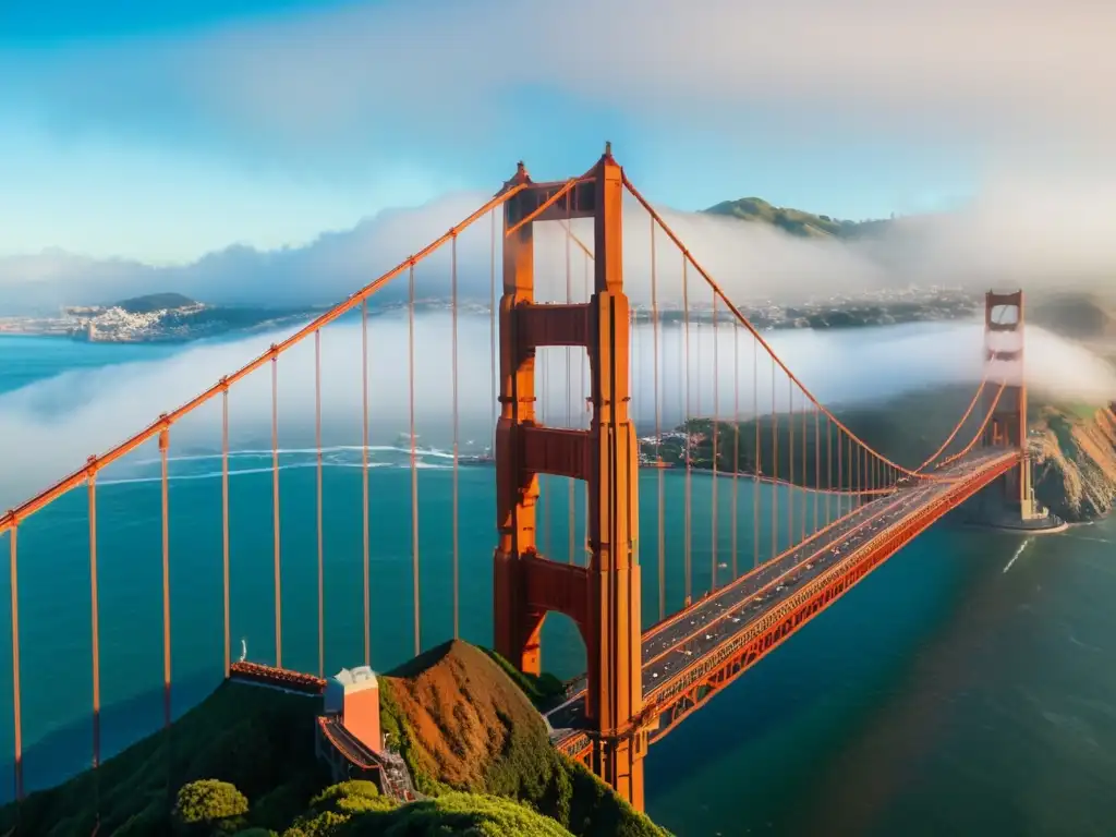 Diseño de puentes icónicos: Imagen impresionante en 8k del Puente Golden Gate en San Francisco