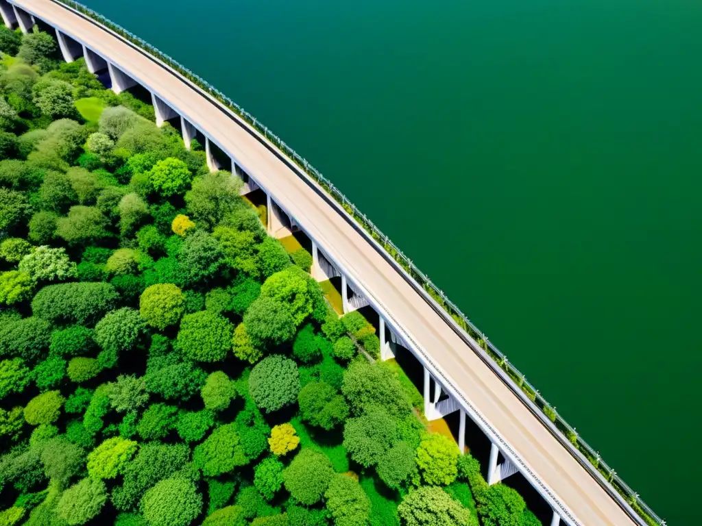 Diseño de puentes modernos integrados en la naturaleza exuberante, fusionando lo contemporáneo con lo orgánico en un paisaje impresionante