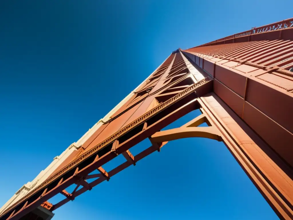 Fotografía documental del Puente Golden Gate en San Francisco, resaltando su diseño icónico y la física de puentes icónicos