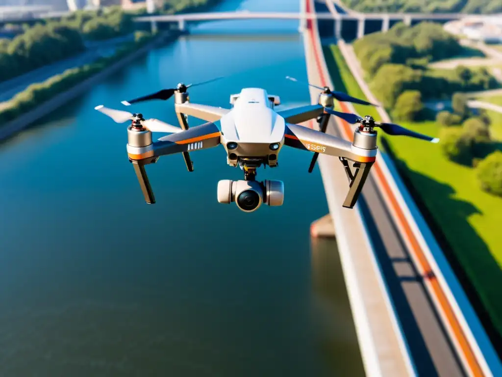 Un drone equipado con avanzados sensores captura datos para el mantenimiento inteligente de puentes