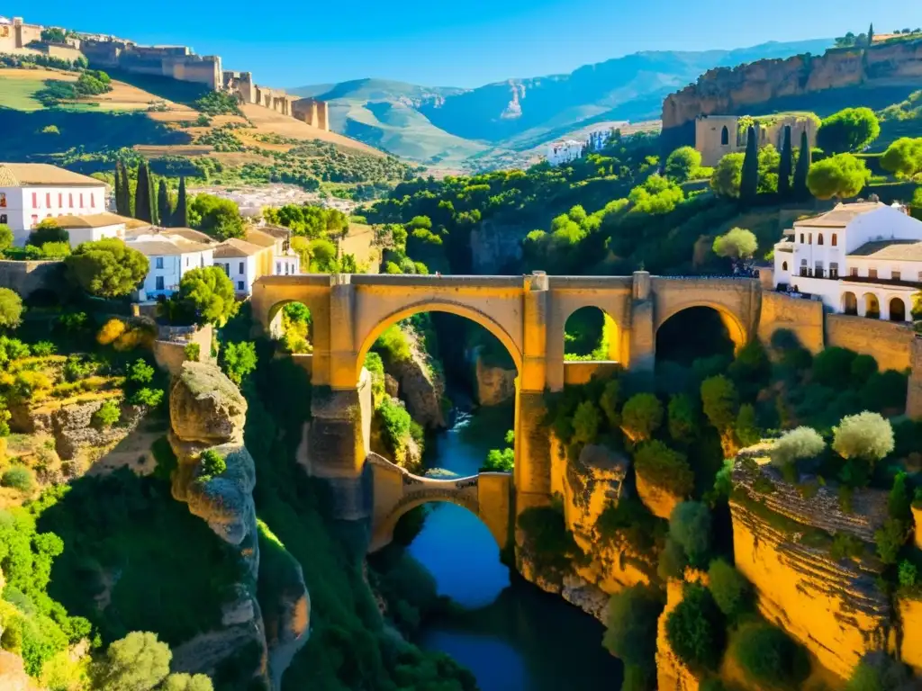 El emblemático Puente Nuevo de Ronda, España, se eleva sobre el desfiladero del El Tajo