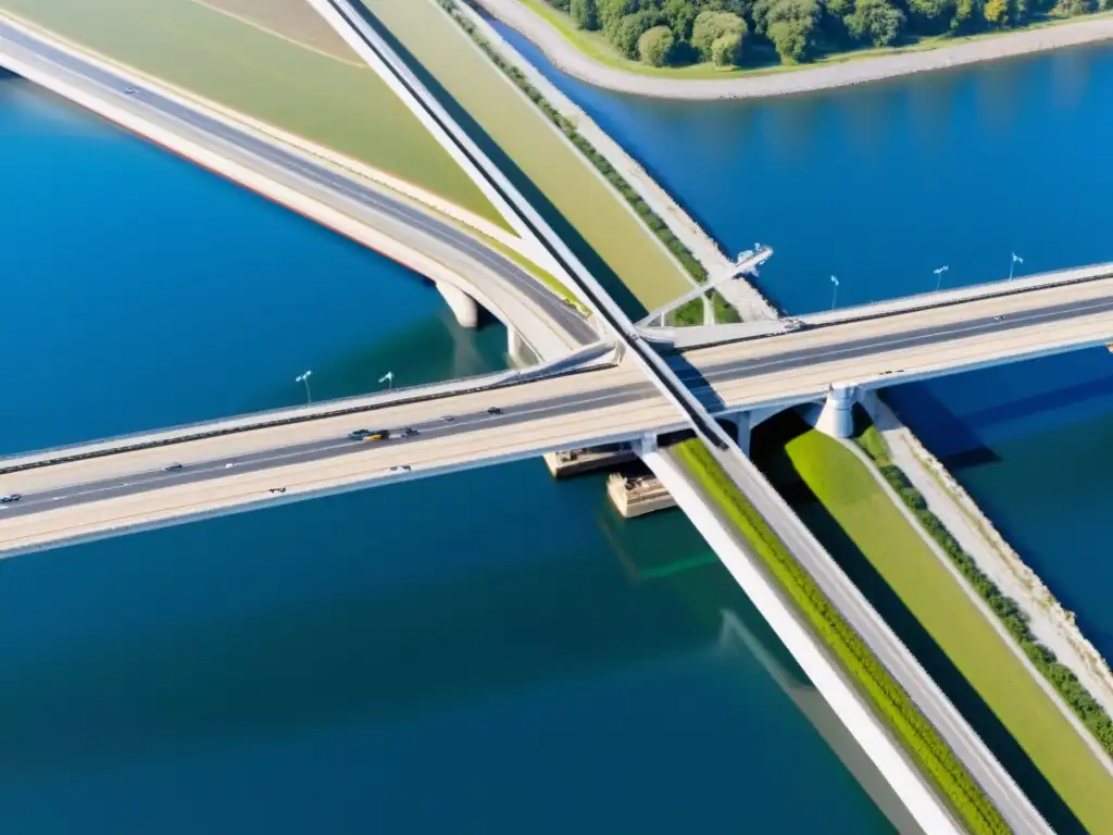 Equipo de ingenieros inspeccionando un puente con drones, analizando imágenes de alta resolución en tabletas