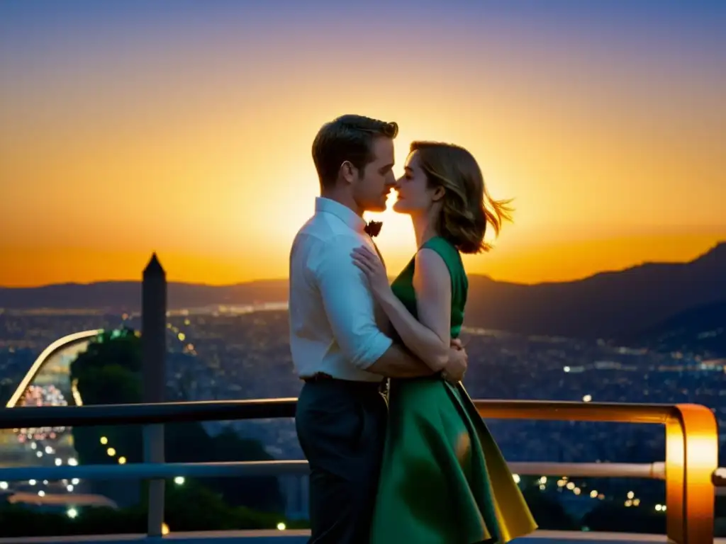 Escena icónica de baile en el puente al atardecer en 'La La Land' captura la magia de puentes icónicos en escenas culto