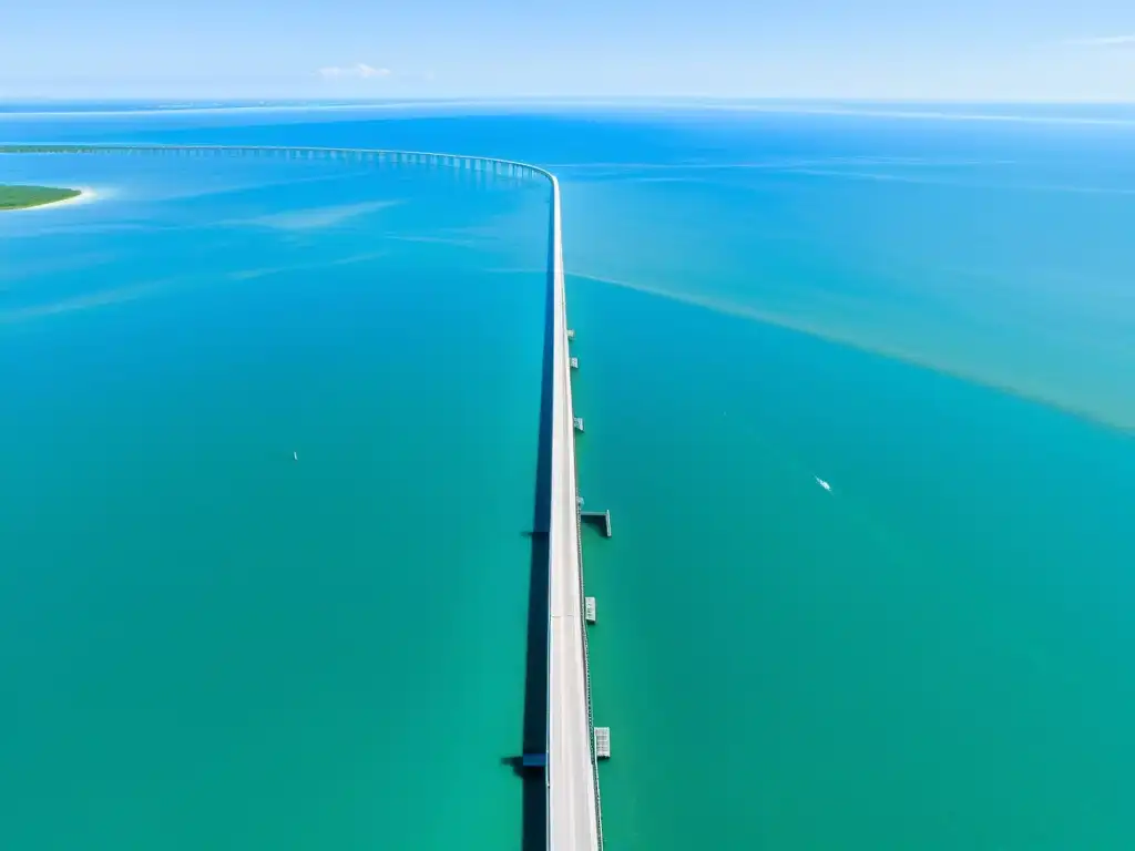 Espectacular puente Isla Sanibel, uniendo aguas turquesas del Golfo de México, con paisaje costero y cielo azul