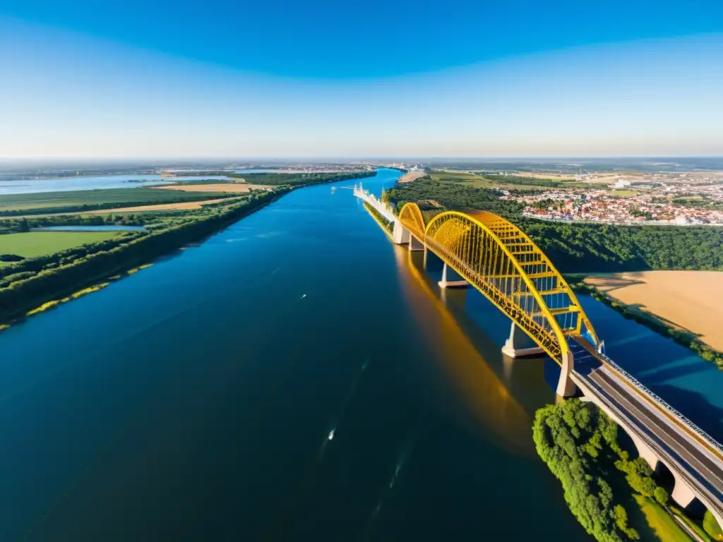 Capturar esplendor de puentes con drones: majestuoso puente capturado desde el aire, con detalles arquitectónicos y entorno impresionantes