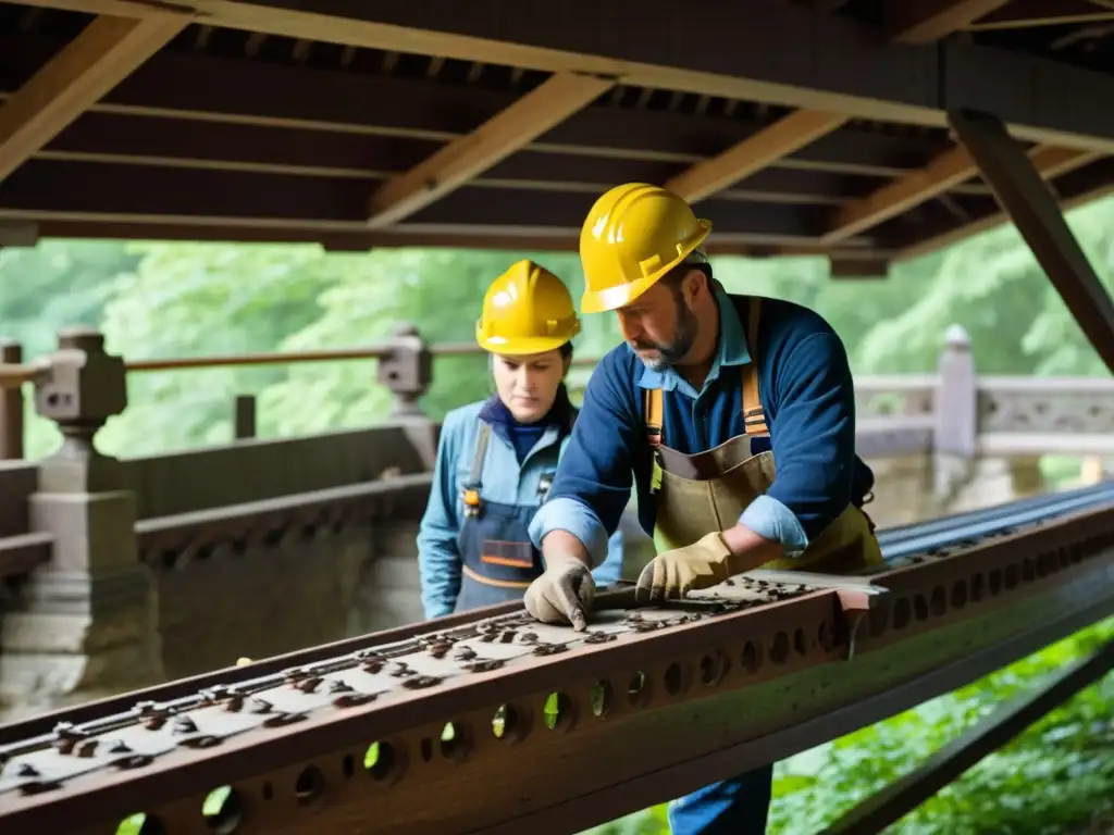 Expertos en restauración de puentes históricos aplican técnicas meticulosas