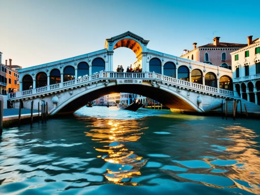 Una foto documental en alta resolución del icónico Puente de Rialto en Venecia, Italia