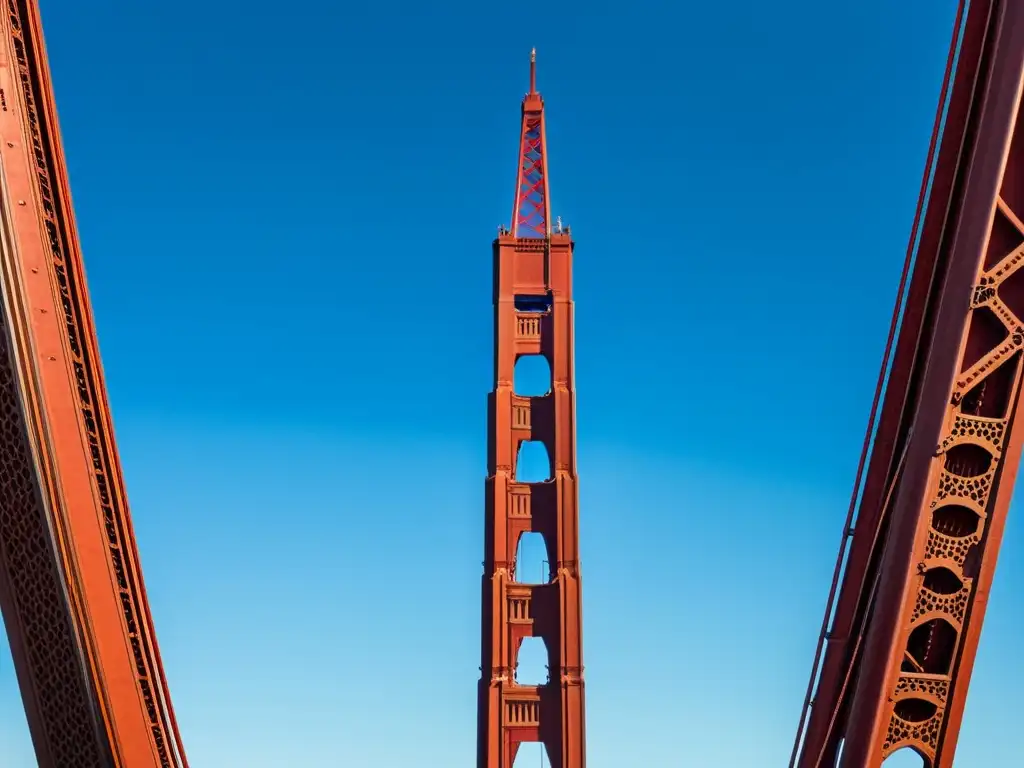 Foto impresionante del Puente Golden Gate en San Francisco, destacando su arquitectura única y la ciudad de fondo