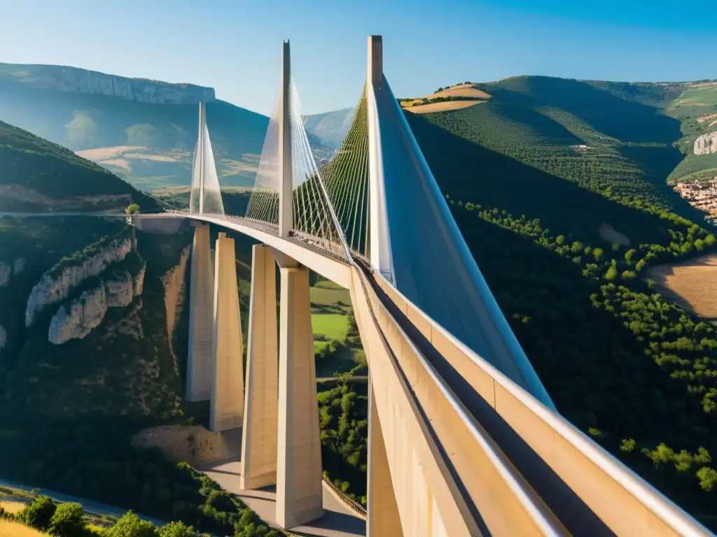 Un fotógrafo ajusta un reflector para capturar la luz perfecta en el icónico Viaducto de Millau