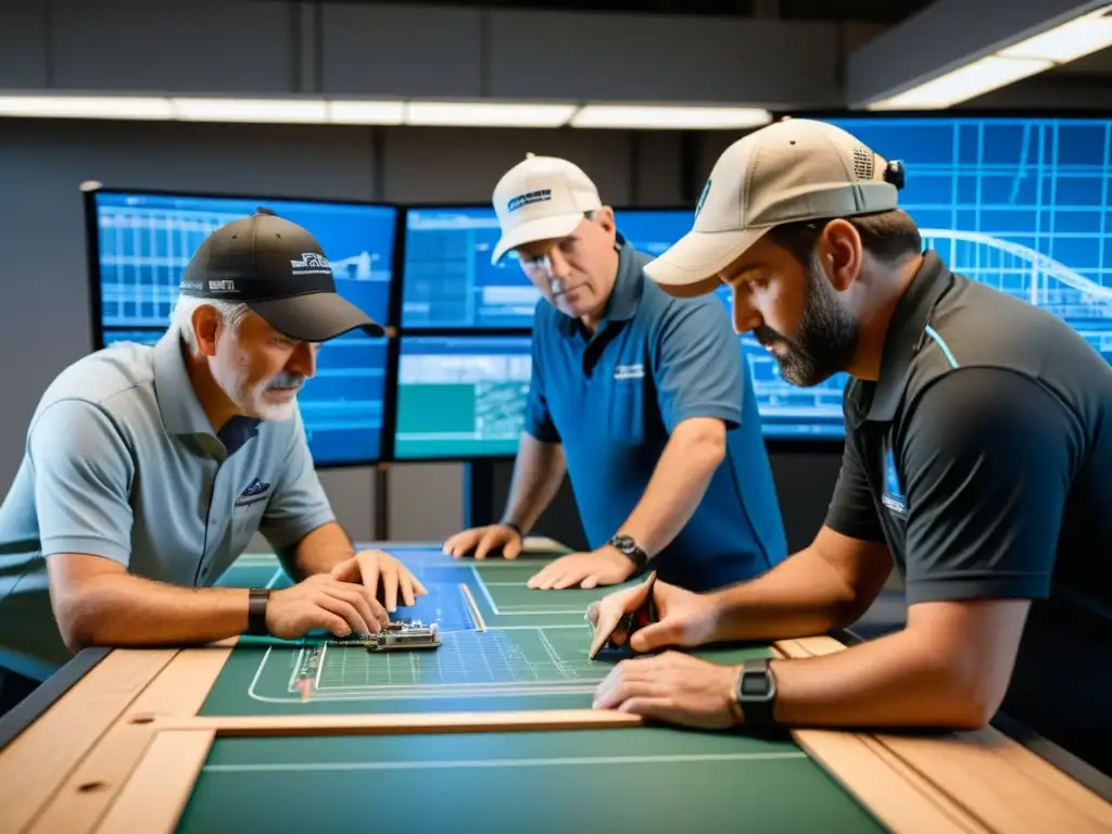 Grupo de constructores aficionados de puentes concentrados en la simulación digital