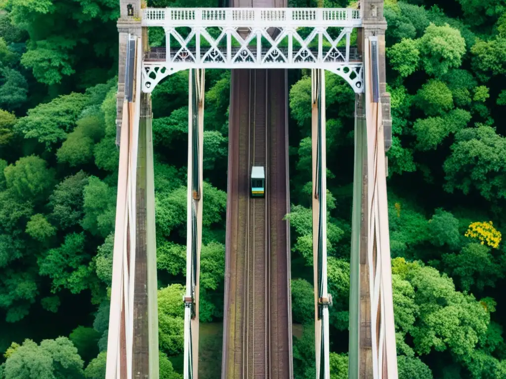 Historia del Puente Colgante Clifton: Detalle intrincado del hierro y cables de suspensión contrastando con la naturaleza, mostrando su belleza eterna