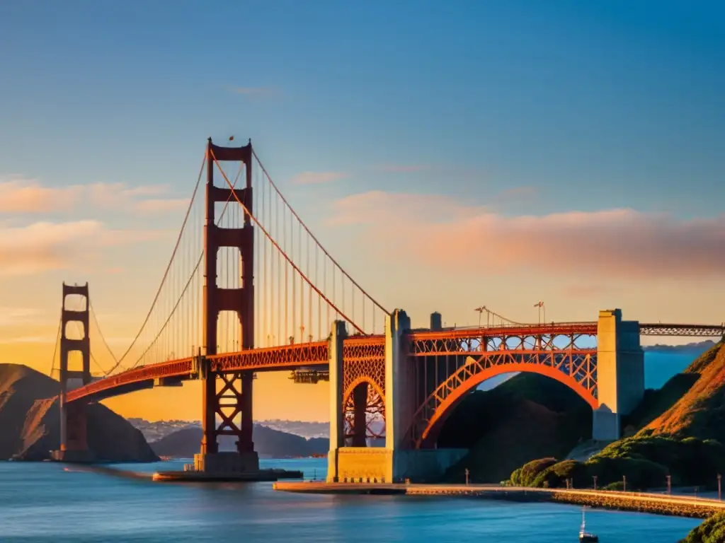 El icónico Puente Golden Gate de San Francisco en un atardecer impresionante