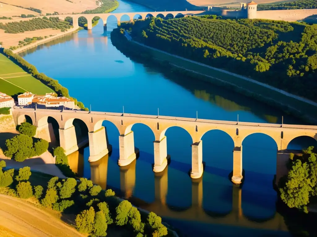 El icónico Puente de Alcántara, testigo de historia y arquitectura, une culturas y tiempos a través del río Tajo en un paisaje español impresionante