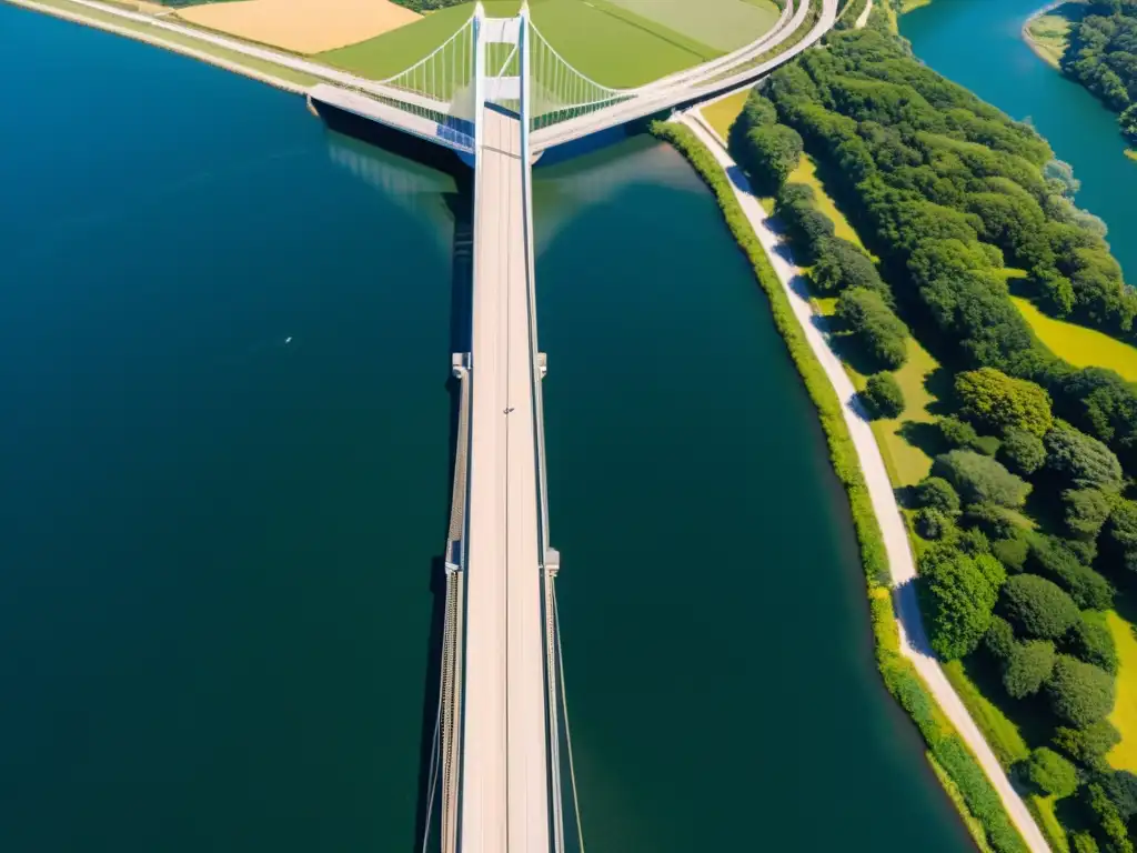 Imagen aérea detallada del puente Verrazzano Narrows, destacando su arquitectura e historia como icónico superestructura