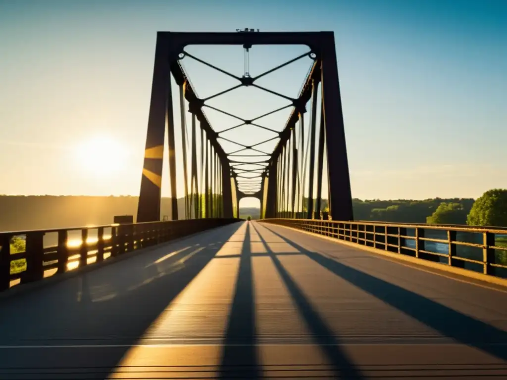 Una imagen de alta resolución del Puente de Glienicke, destacando su estructura de hierro e elementos arquitectónicos