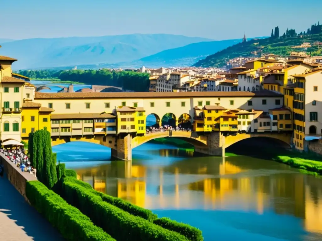 Una imagen detallada del icónico Puente Vecchio en Florencia, Italia