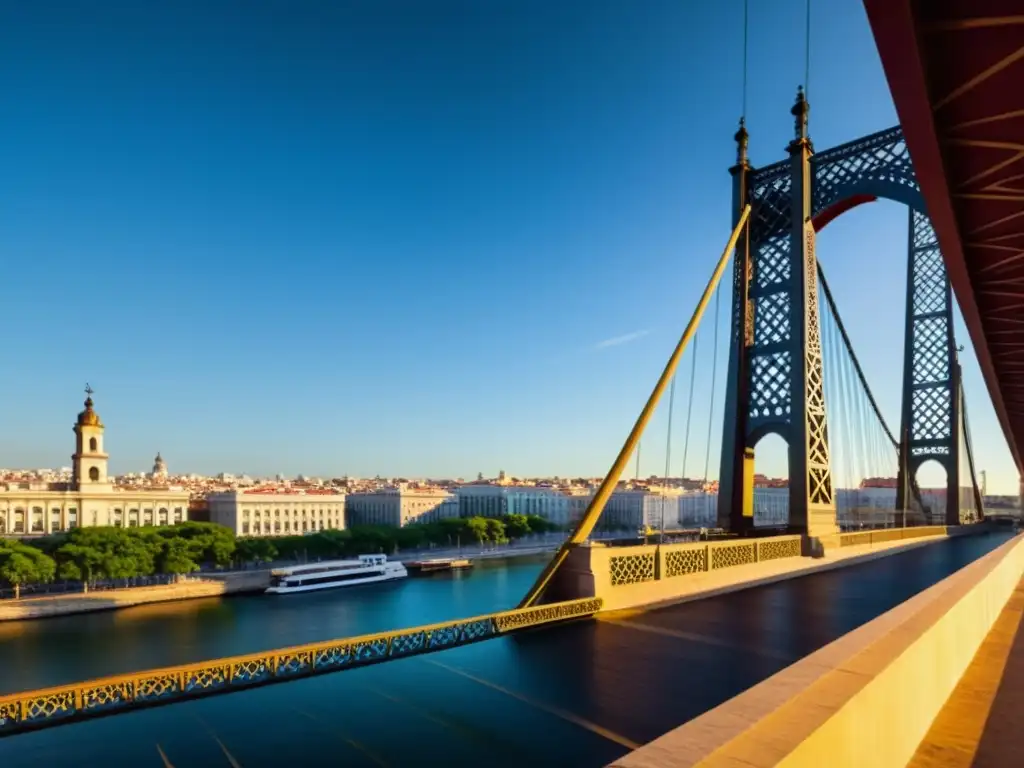 Detalle majestuoso del Puente de la Constitución Imagen detallada del majestuoso Puente de la Constitución de 1812 resaltando su grandiosidad y belleza arquitectónica en el entorno urbano