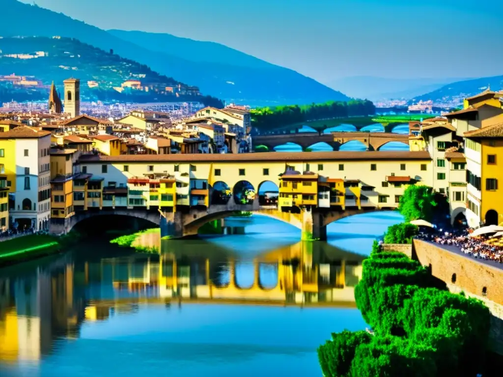 Imagen detallada del Ponte Vecchio en Florencia, resaltando su impacto cultural e histórico en el arte florentino