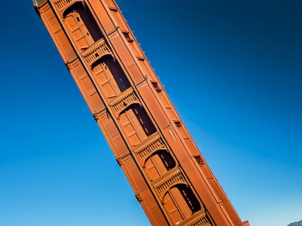 Imagen documental del icónico Puente Golden Gate en San Francisco, resaltando su majestuosa arquitectura de acero y su historia cultural