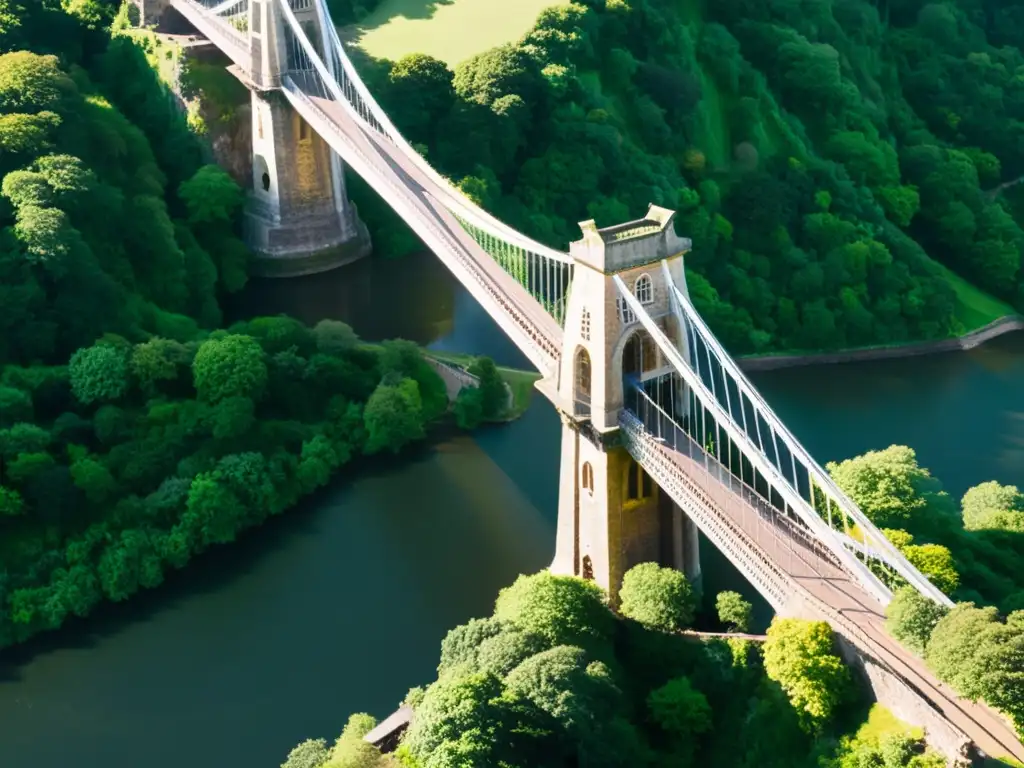 Imagen documental de alta resolución del Puente de Suspensión Clifton, destacando la majestuosidad de la construcción de puentes de Isambard Kingdom Brunel