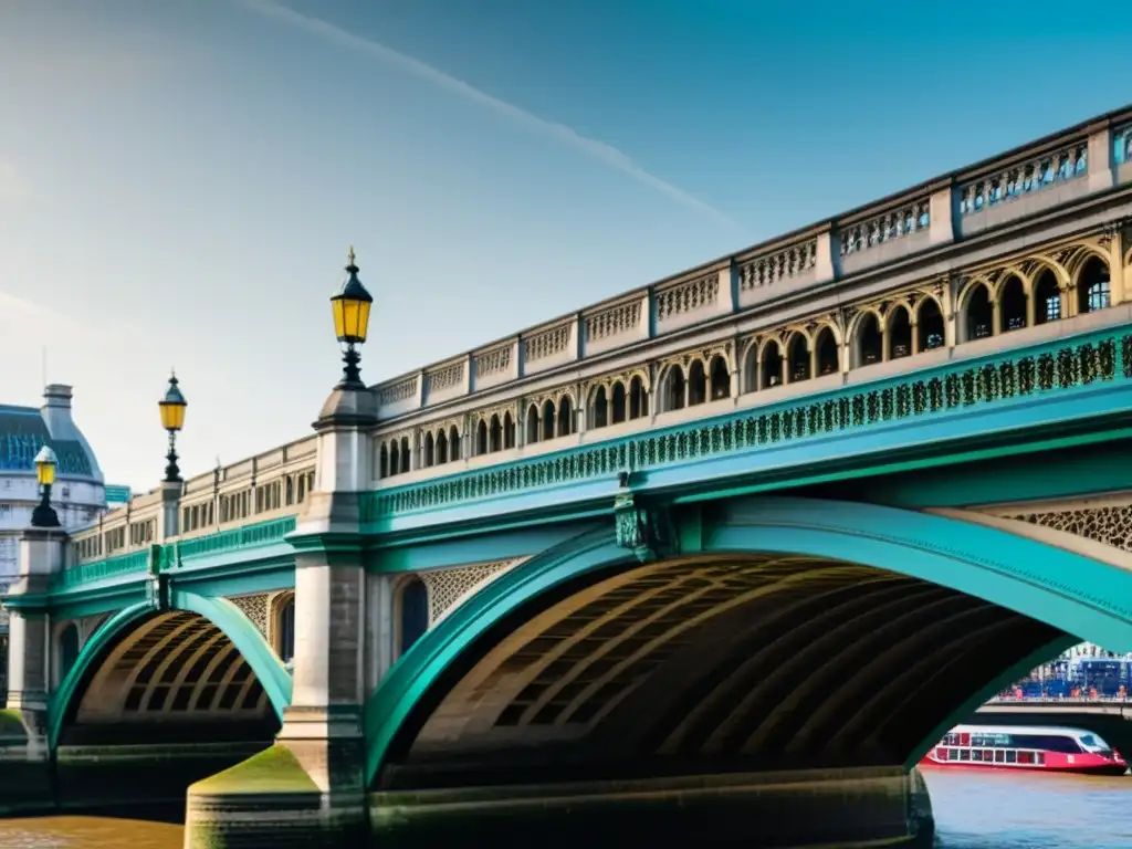 Imagen documental de alta resolución del Puente de Londres sobre el río Támesis, capturando su arquitectura y la vida cotidiana