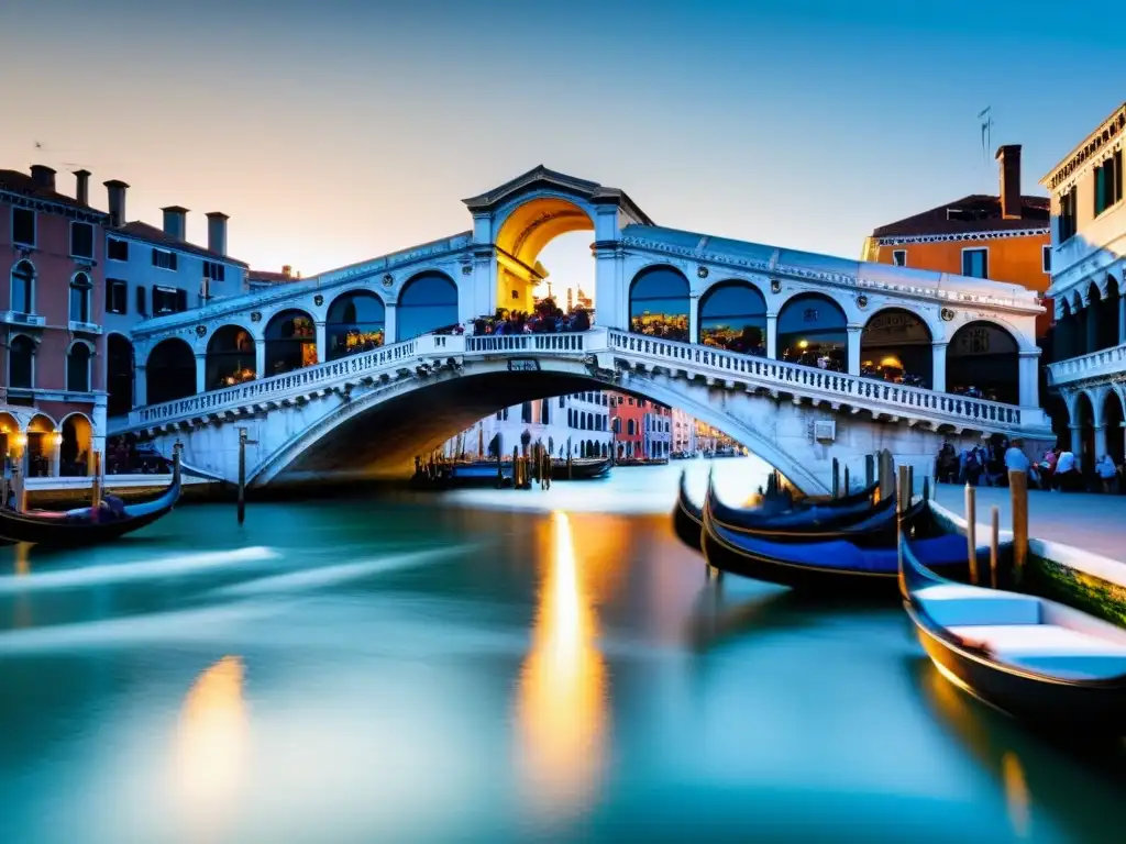 Imagen en 8k del icónico Puente de Rialto en Venecia, Italia