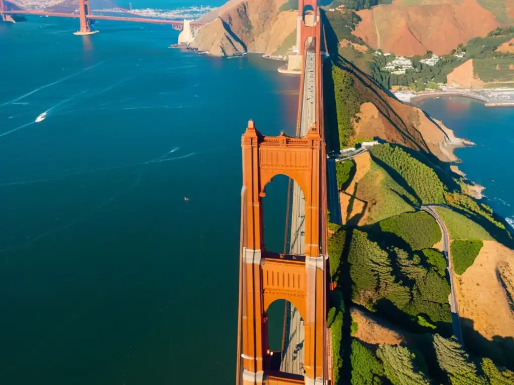 Imagen impactante del Puente Golden Gate en San Francisco, mostrando su grandiosidad y detalles arquitectónicos