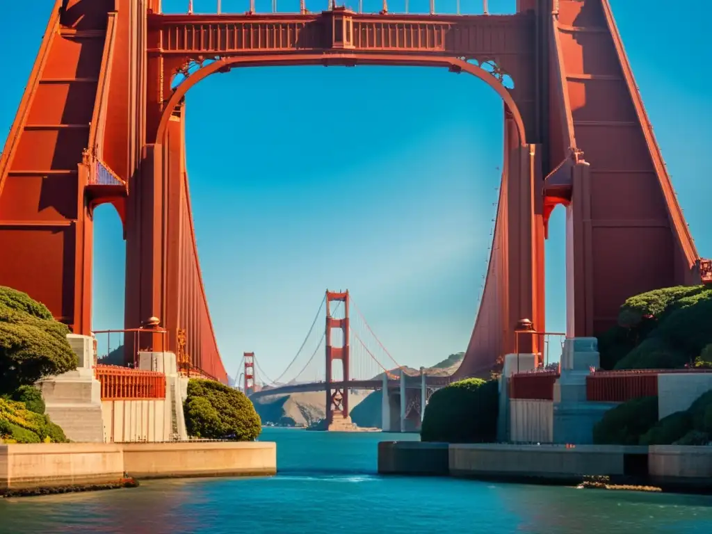 Imagen impactante del icónico puente Golden Gate en San Francisco, resaltando su belleza arquitectónica y su impacto sociocultural