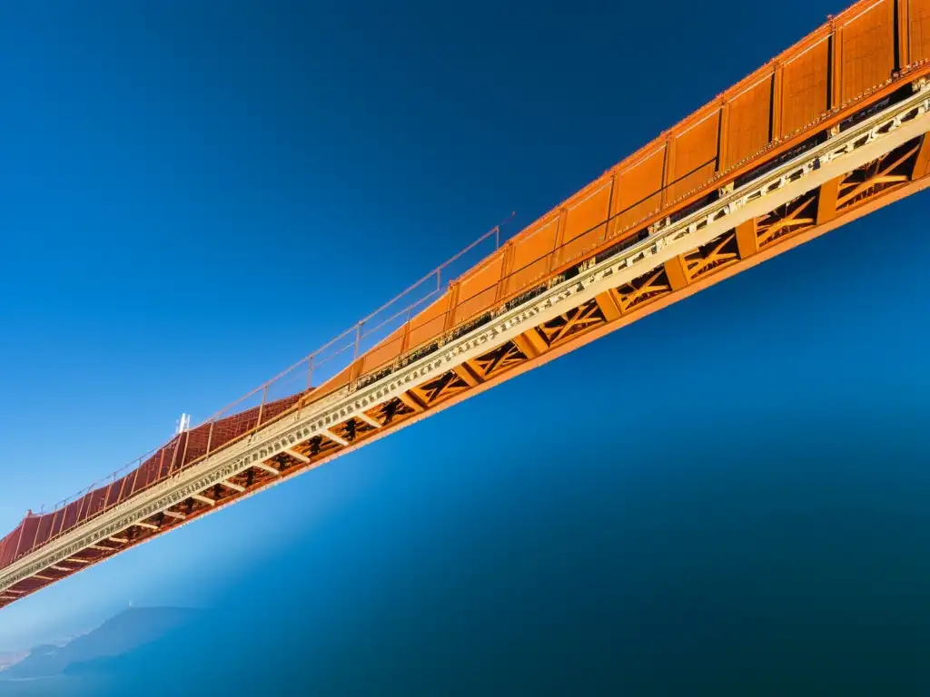 Imagen impactante del icónico puente Golden Gate en San Francisco, con su imponente arquitectura y diseño estructural