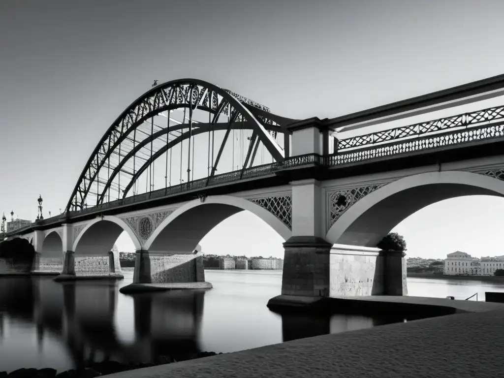 Majestuoso Puente de la Constitución: Elegancia en blanco y negro Imagen impactante del majestuoso Puente de la Constitución de 1812 en blanco y negro, proyectando su aura atemporal y digna