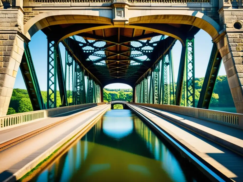 Imagen impactante de un puente histórico, con detalles arquitectónicos intrincados y belleza envejecida