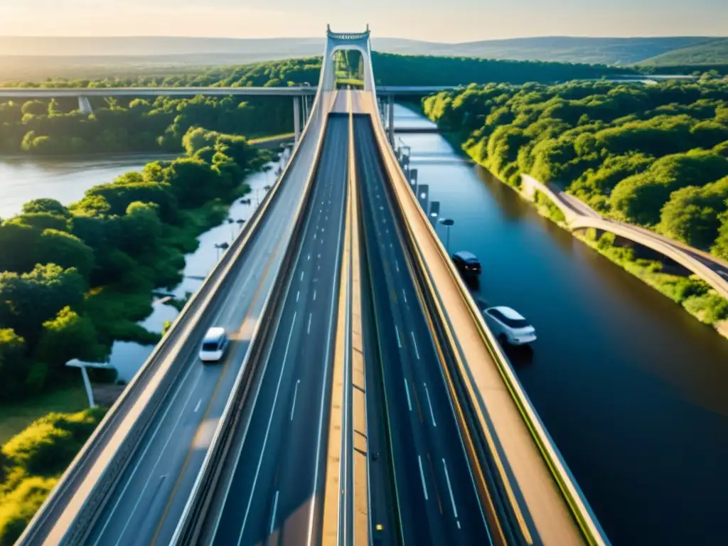 Imagen impactante de un puente histórico con generación de electricidad integrada, mostrando la evolución tecnológica