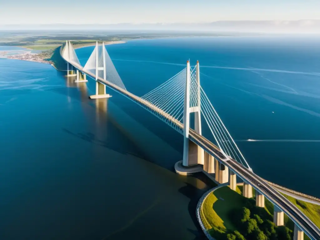 Imagen impactante del puente de Øresund, que fusiona la influencia de la mitología nórdica con un diseño arquitectónico imponente