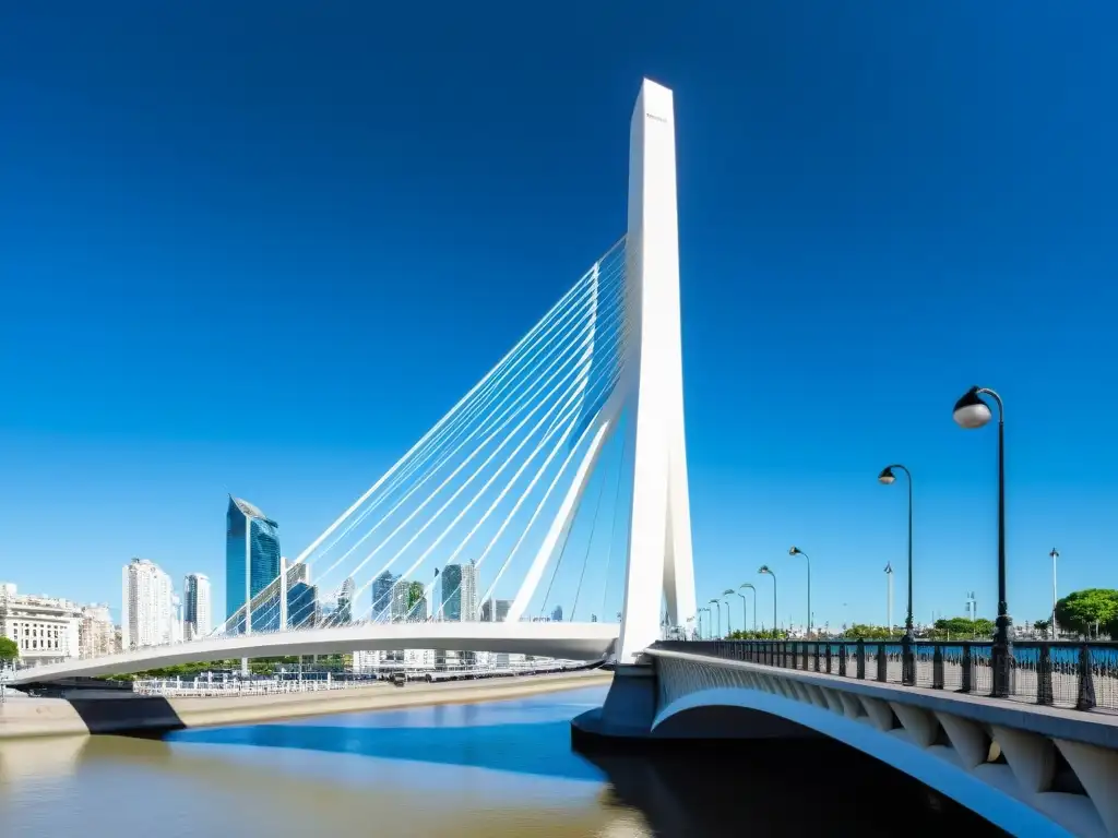 Imagen impactante del Puente de la Mujer en Buenos Aires, Argentina