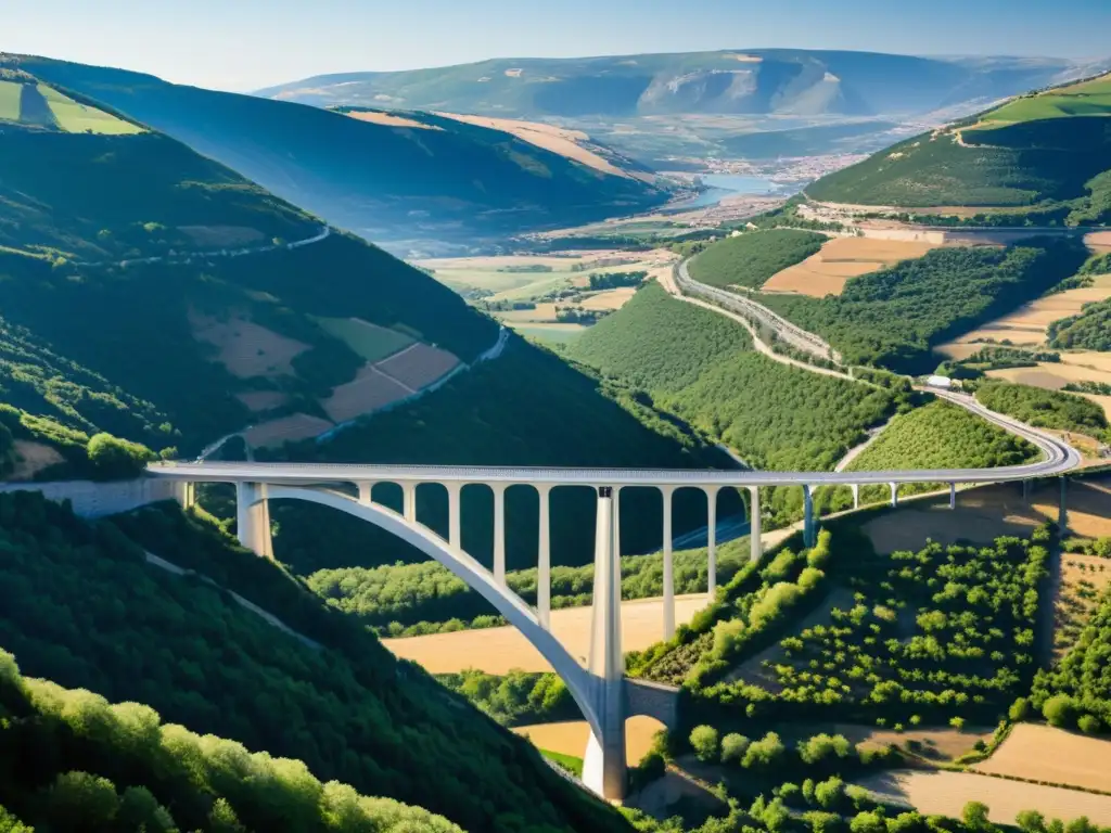 Imagen impactante del Viaducto de Millau, destacando su arquitectura y belleza natural